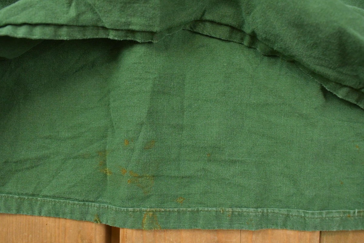 Vintage 1970s Military Popover Polo Button Up Shirt Men's Large