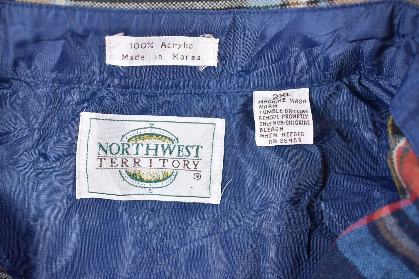 Vintage 1990s Northwest Territory Lined Plaid Button Up Shirt Men's 2XL