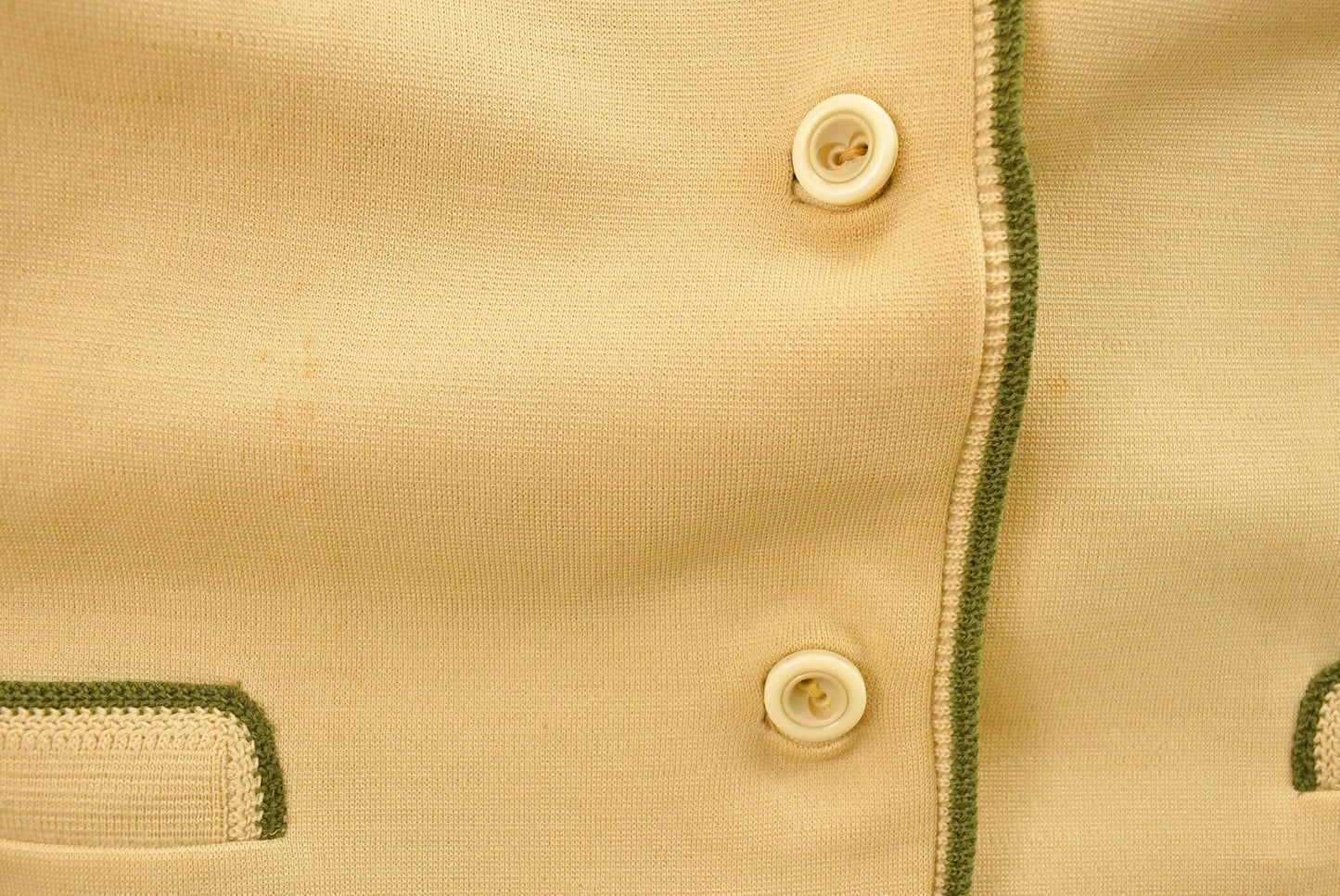Vintage 1970s Two Tone Knit Button Up Blazer Jacket Women's S