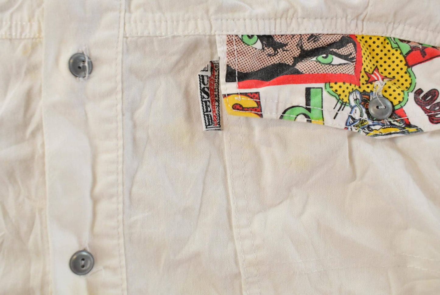 Vintage 1990s Get Used By Elie Pop Comic Art Button Up Shirt Men's L-XL