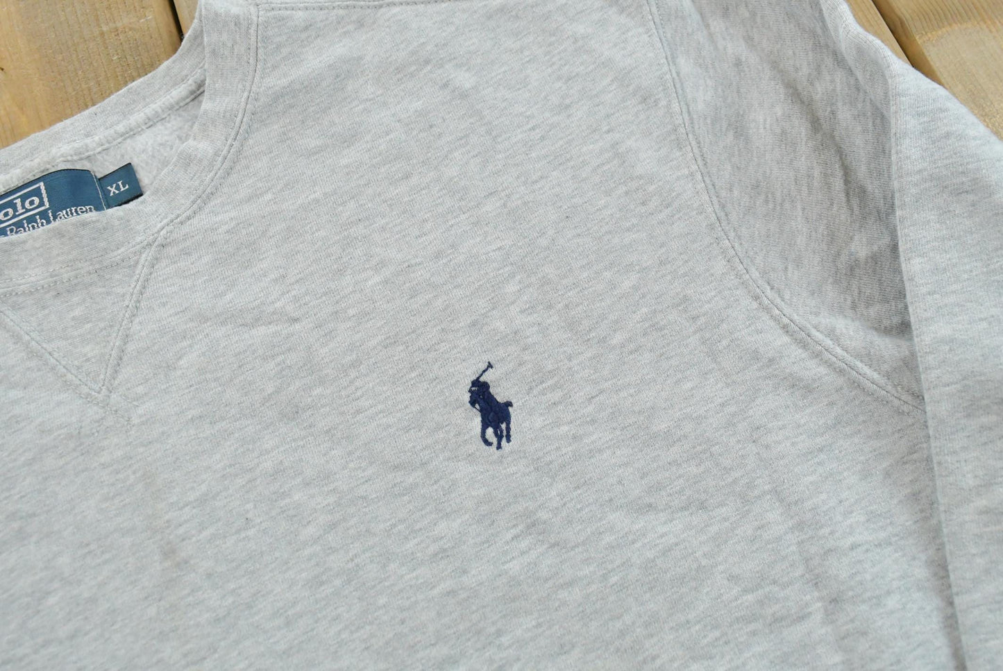 Vintage 1990s Polo Ralph Lauren Logo Reverse Weave Style Crewneck Sweatshirt Men's XL / 90s Streetwear / Basic Layering