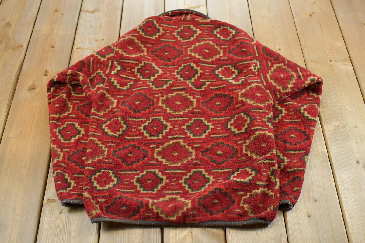 Vintage 2000s Patagonia Synchilla Aztec Yanaba Molten Lava Tribal Fleece Snap T Sweater Men's XS / All Over Print / Outdoors Sweatshirt