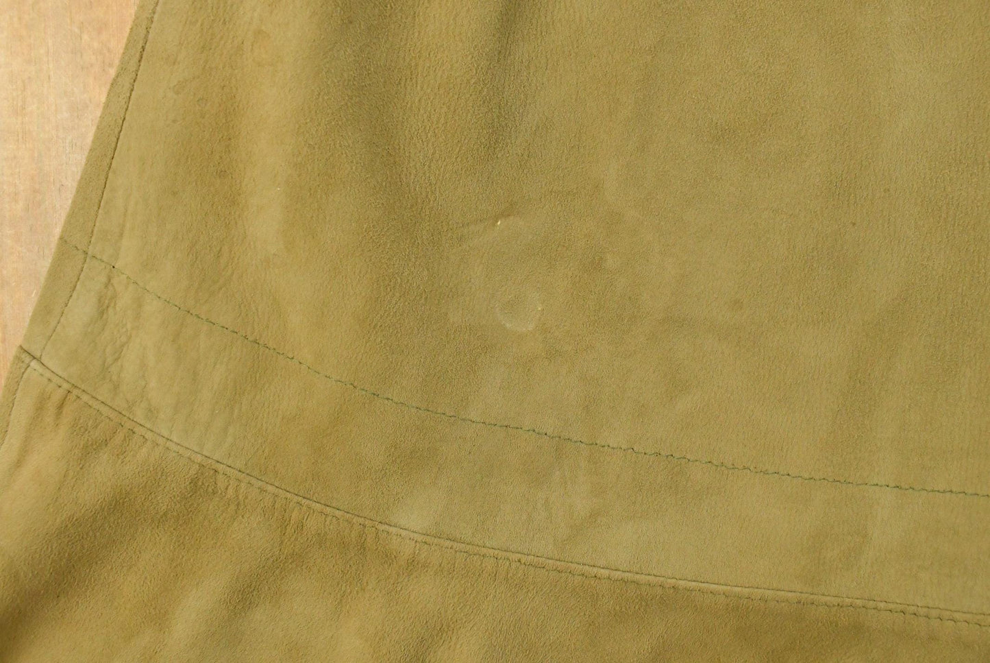 Vintage 1980s Suede Leather Midi Skirt Women's 28