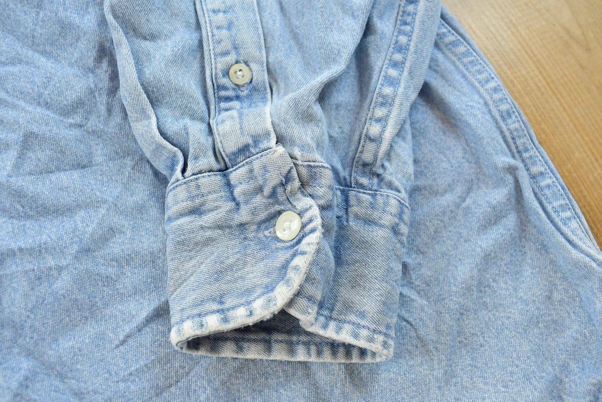 Vintage 1990s North Crest Denim Button Up Shirt Men's 2XL