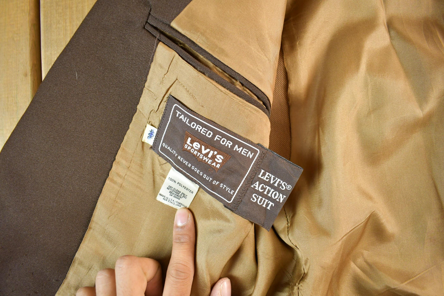 Vintage 1970s Levi's Action Suit Button Up Blazer Jacket Men's 40L Men's Medium