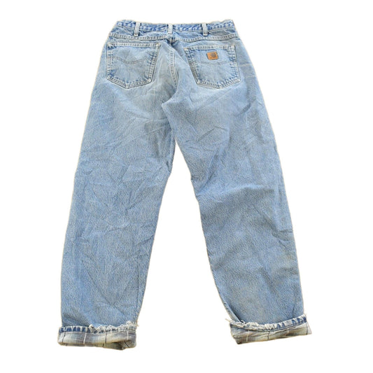 Vintage 1990s Carhartt Flannel Lined Denim Jeans Men's 32 x 32