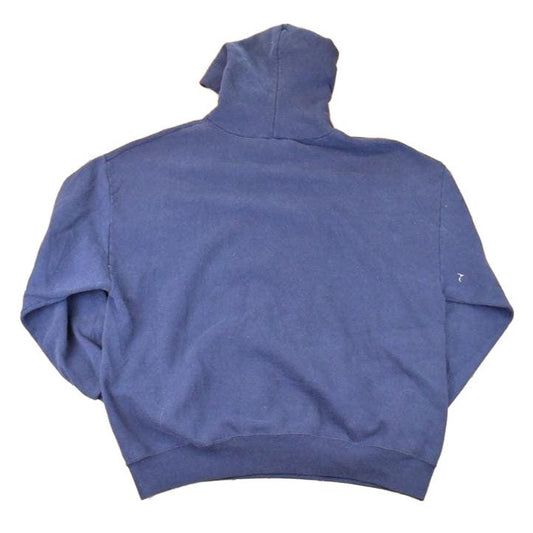 Vintage 1990s Jerzees Blank Navy Hoodie Sweatshirt Men's L