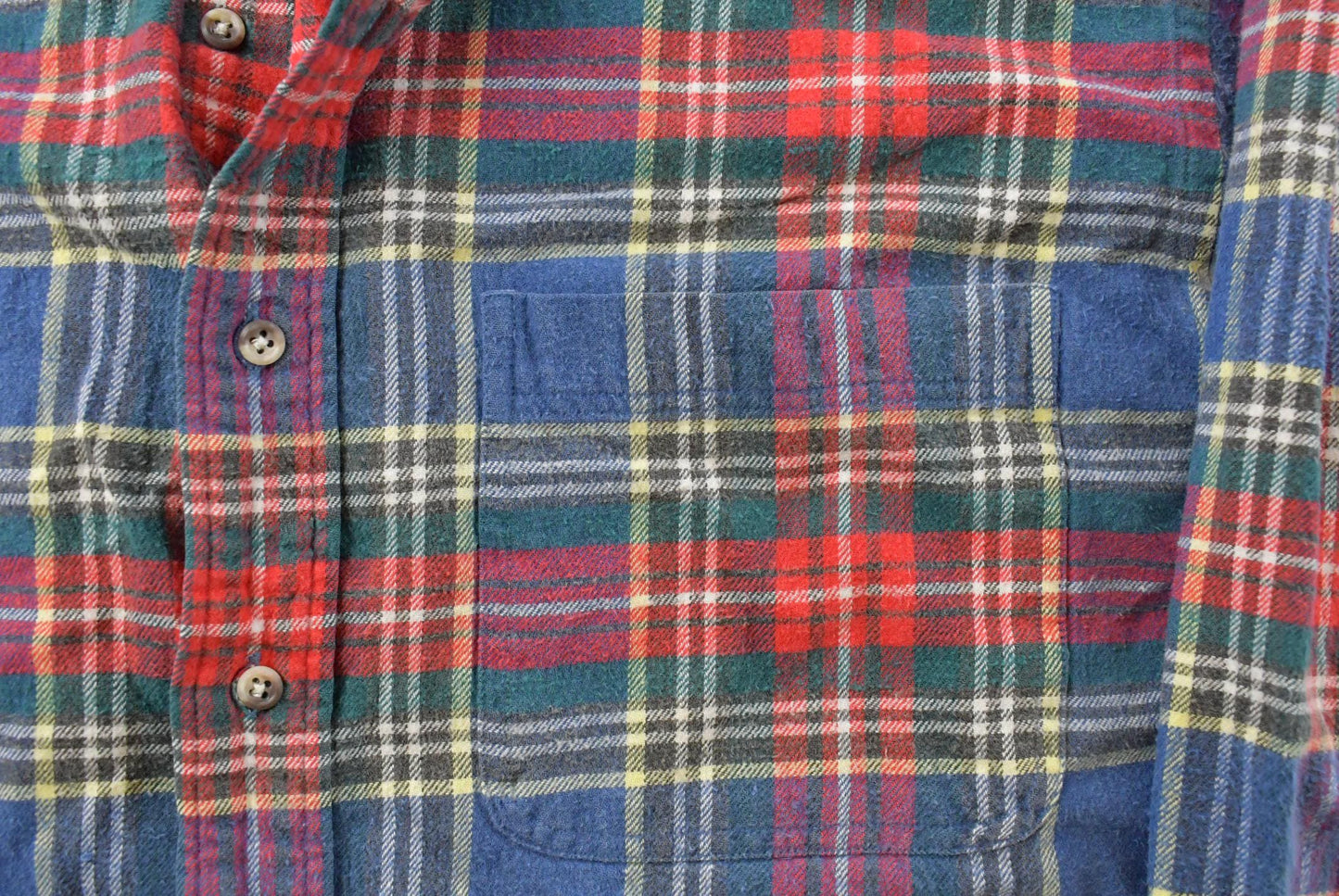 Vintage 1990s Lands End Plaid Flannel Shirt Men's Medium