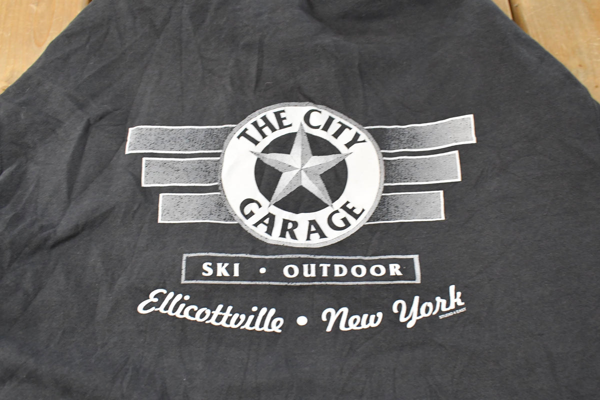 Vintage 2000s City Garage Ski Garage Souvenir Hoodie Sweatshirt Mens L