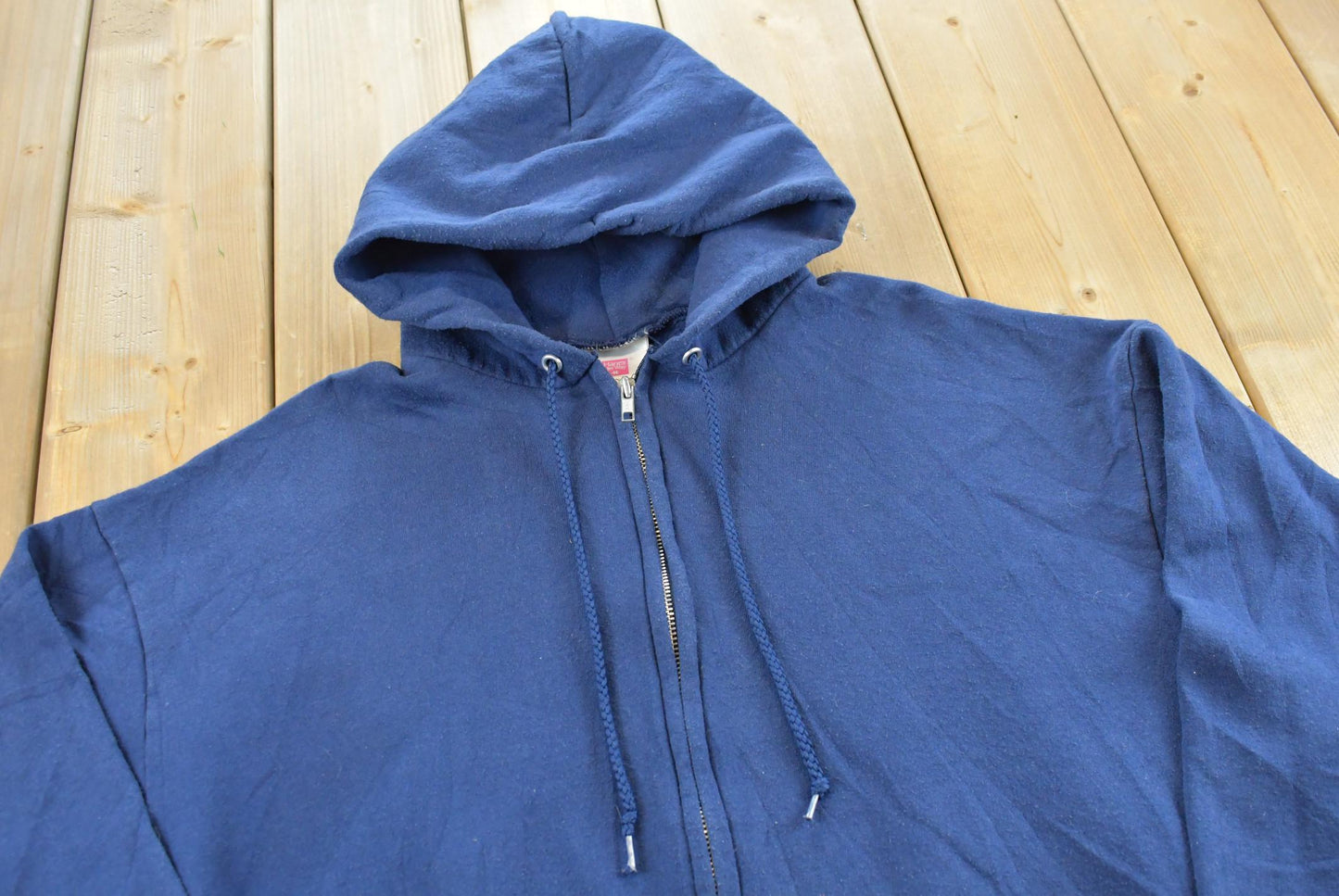 Vintage 1990s Hanes Her Way Blue Zip Up Hoodie Mens XL
