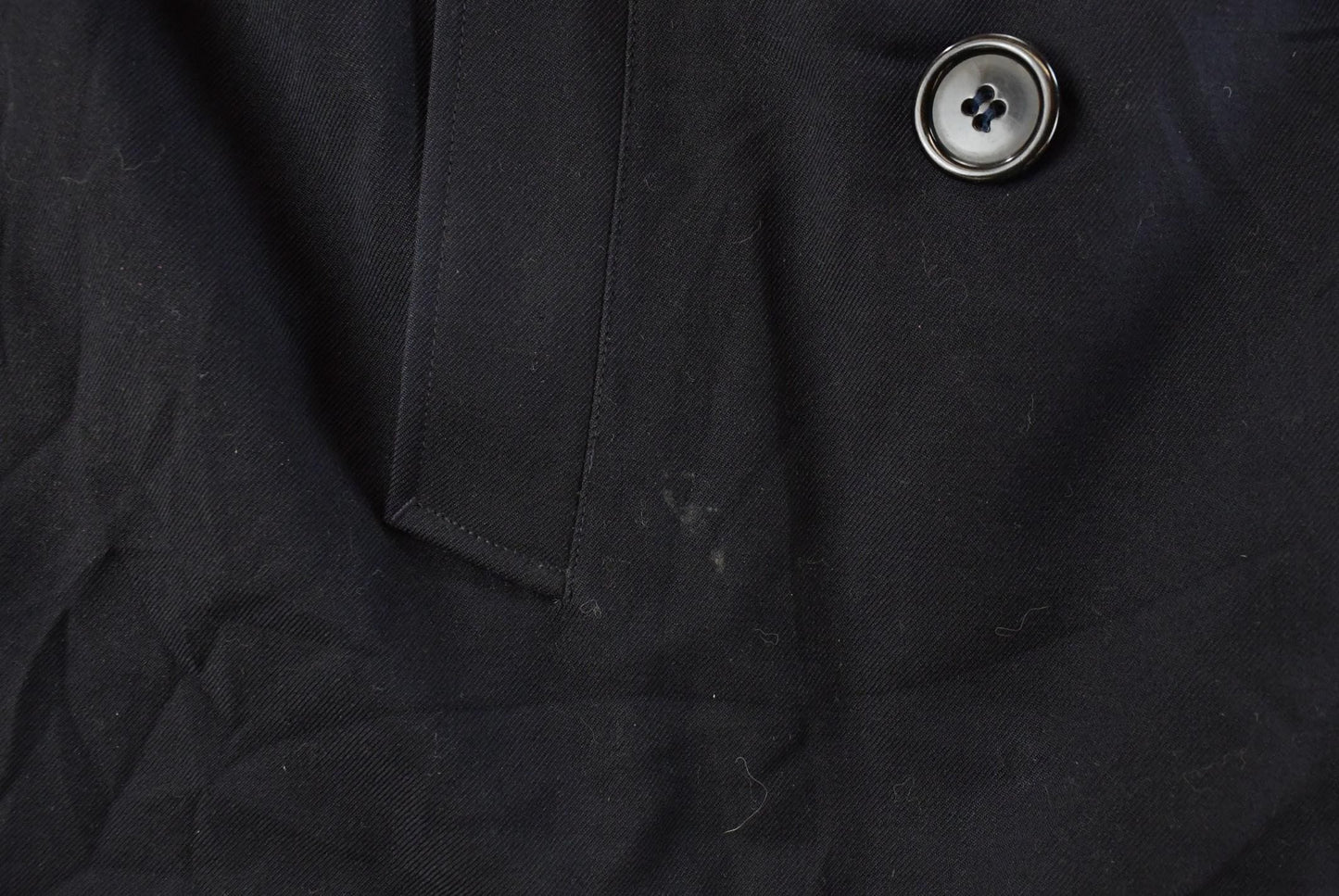Vintage 1970s Wool Fur Collar Trench Coat Men's Large