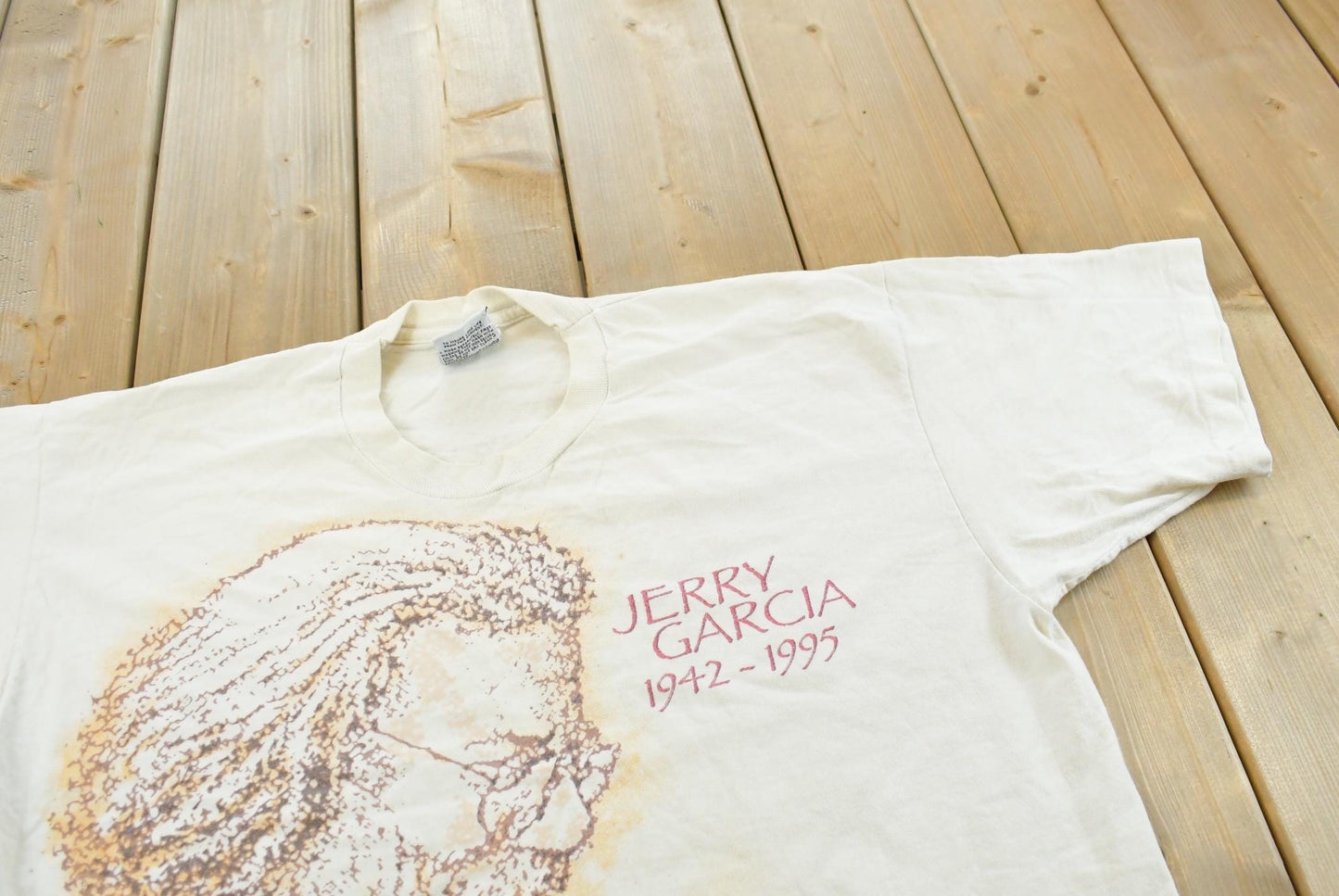 Vintage 1995 Jerry Garcia RIP All Over Print Graphic T-Shirt Mens XL