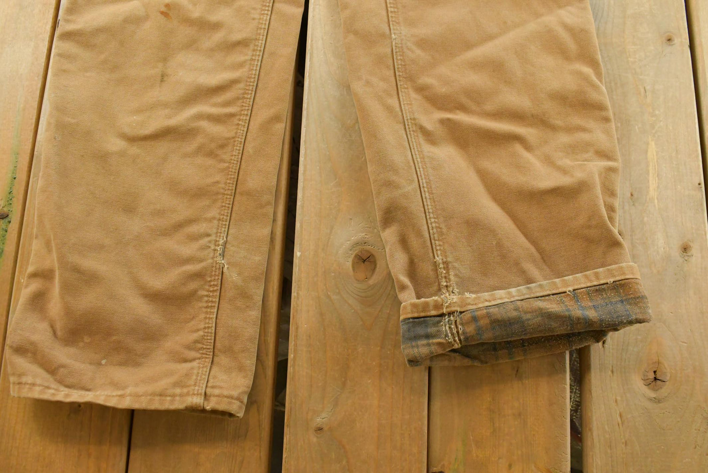 Vintage 2000s Carhartt Flannel Lined Canvas Work Pants Men's 36 x 31