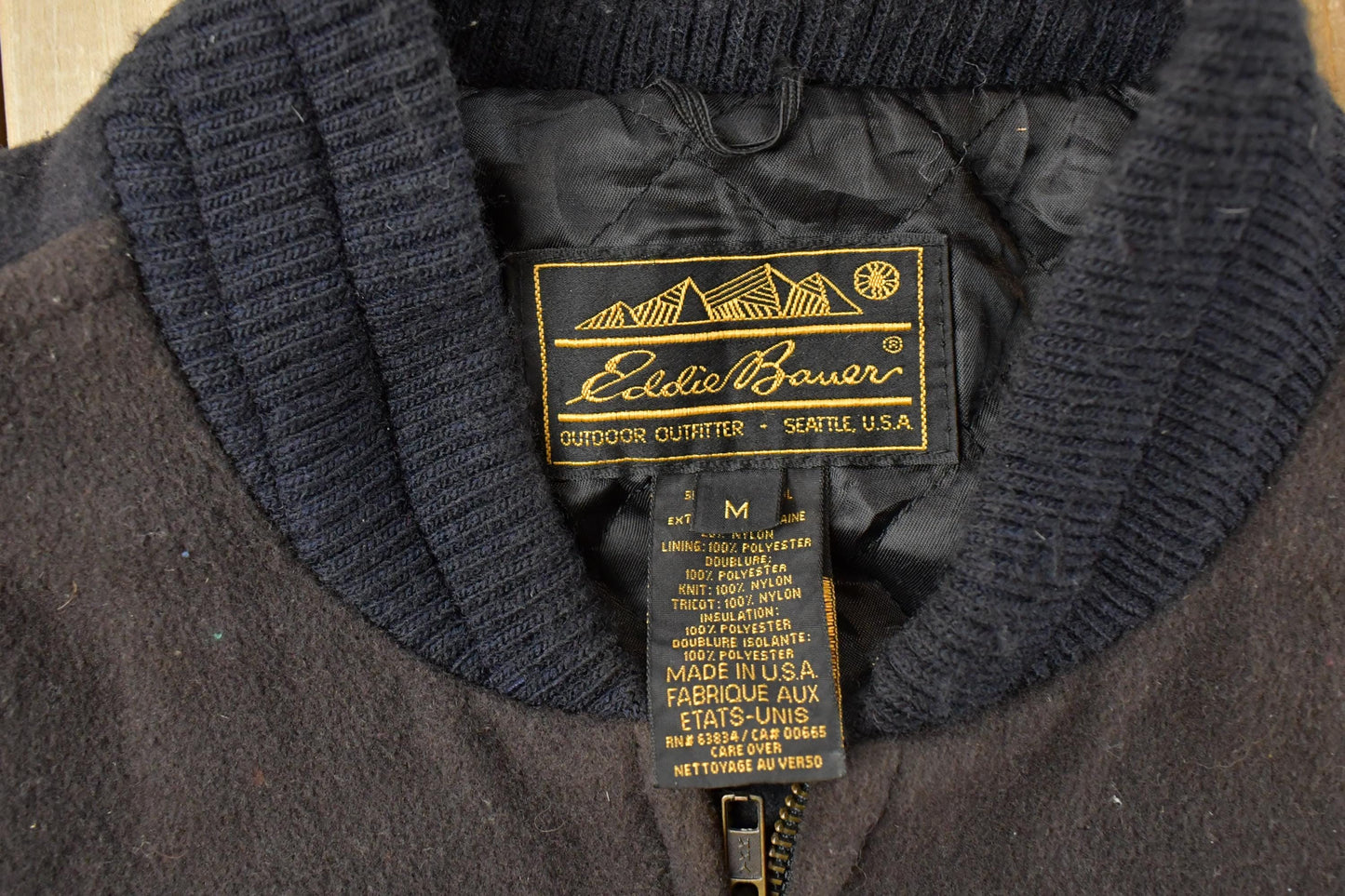 Vintage 1980s Eddie Bauer Wool Bomber Jacket Men's M