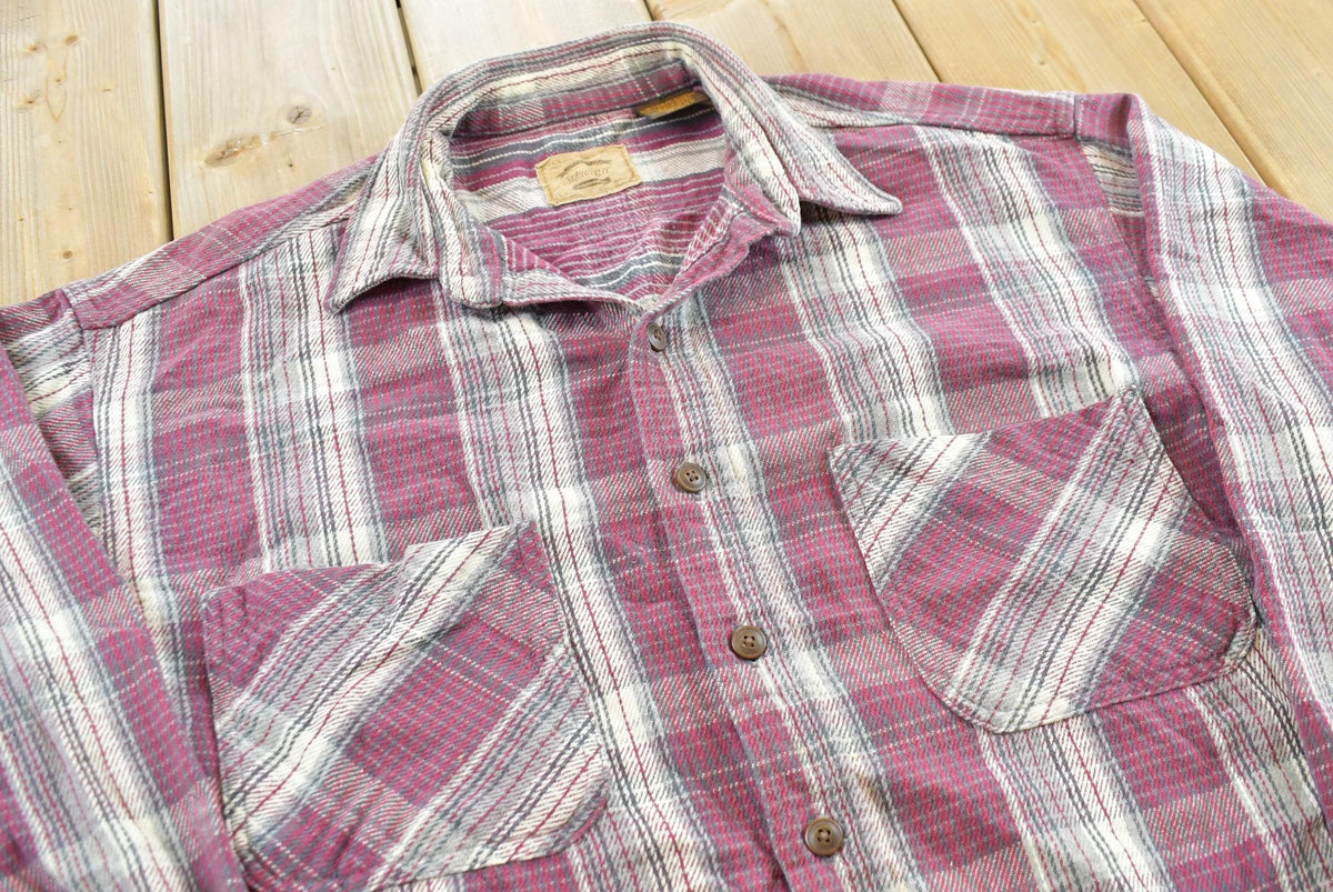 Vintage 1990s St. John's Bay Heavyweight Flannel Plaid Button Up Shirt Men's L