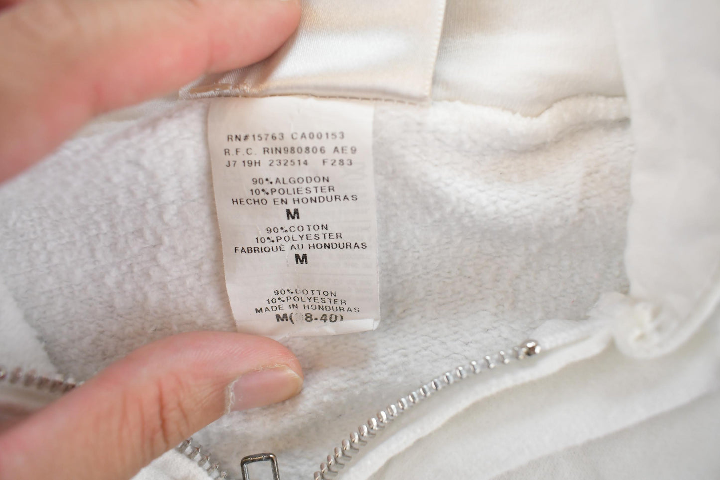 Vintage 2000s Hanes Ultimate Cotton White Zip Up Hoodie Men's M