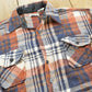 Vintage 1980s Campus CPO Wool Blend Plaid Flannel Button Up Shirt Men's L