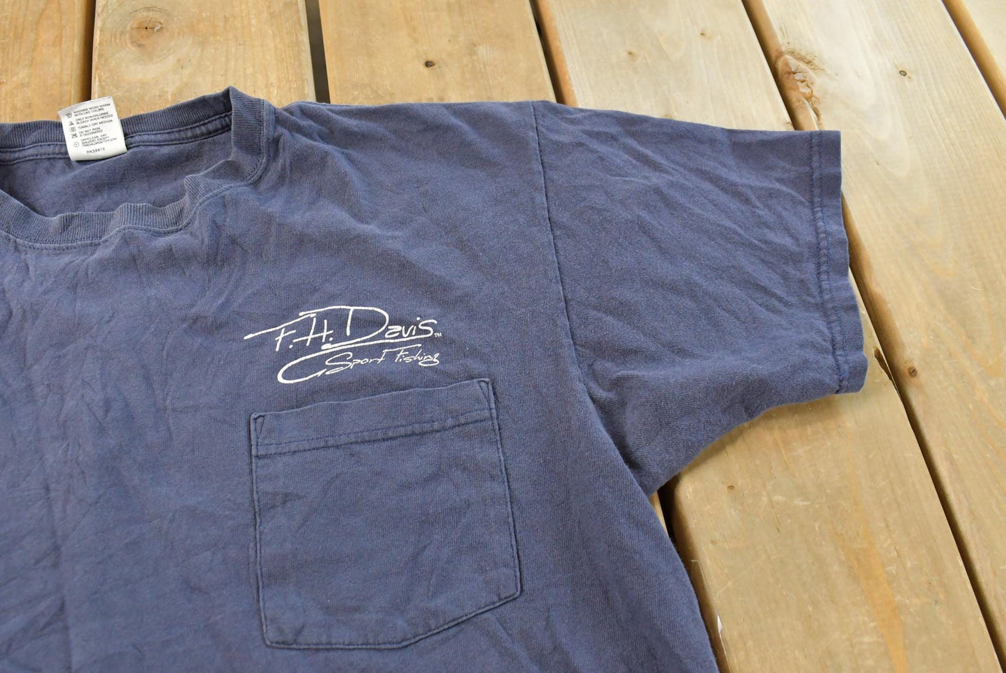 Vintage 2000s FH Davis Bass Sport Fishing Graphic Pocket T- Shirt Mens L