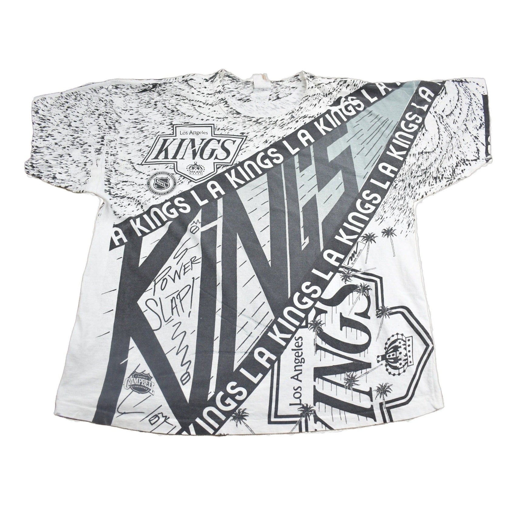Vintage 1990s Los Angeles Kings NHL All Over Print Graphic T-Shirt Men's 2XL