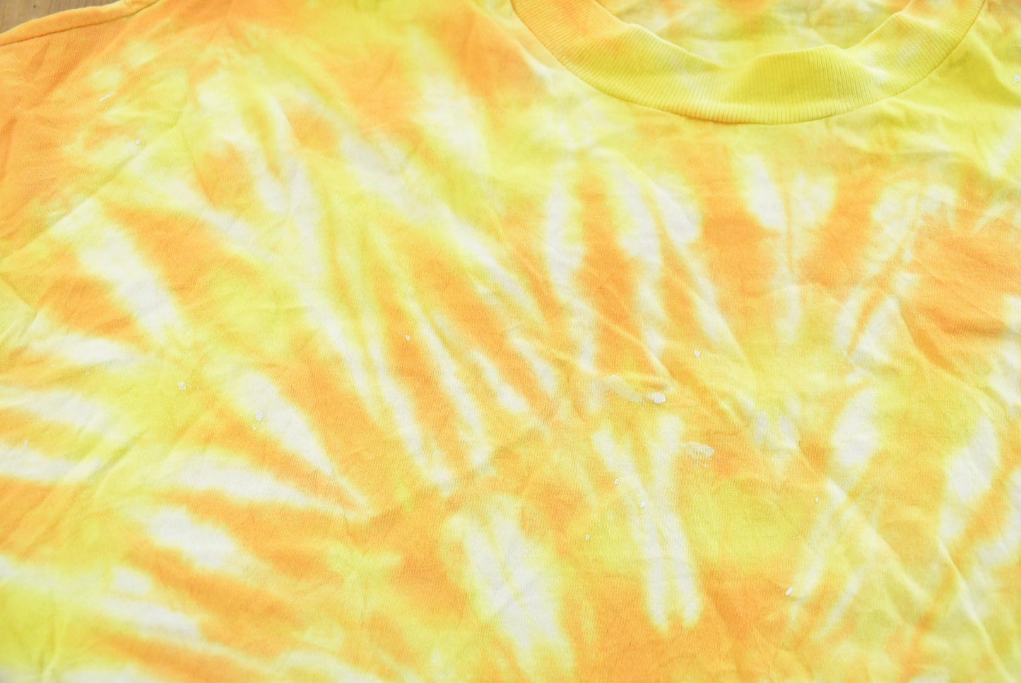 Vintage 1990s Tie Dye Yellow Long Sleeve T-Shirt Mens L