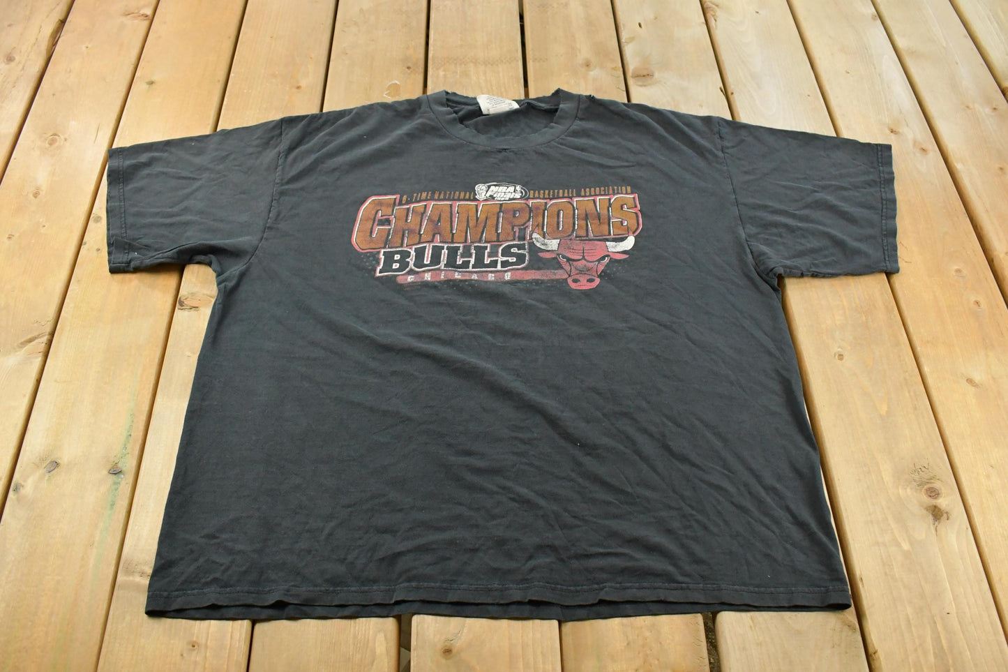 Vintage 1998 Chicago Bulls NBA Finals Basketball Graphic T-Shirt Men's 2XL / Lee Sport / 90s Sportswear / Distressed