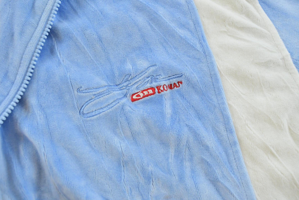 Vintage 1990s Koman Full Zip Up Velour Jacket Sweatshirt Men's XL