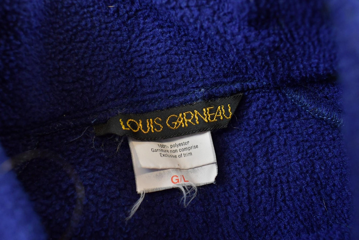 Vintage 1990s Louis Garneau Headband Gloves Set Full Zip Fleece Sweater Jacket Men's L