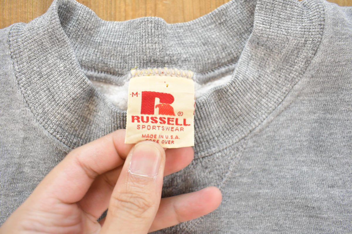 Vintage 1970s Russell Blank Heather Grey Crewneck Sweatshirt Men's M