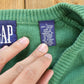 Vintage 1990s Gap Blank Green Knit V-Neck Sweater Men's XL