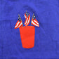 Vintage Quaker Factory American Flag Knit Short Sleeve Sweater Women's 2X