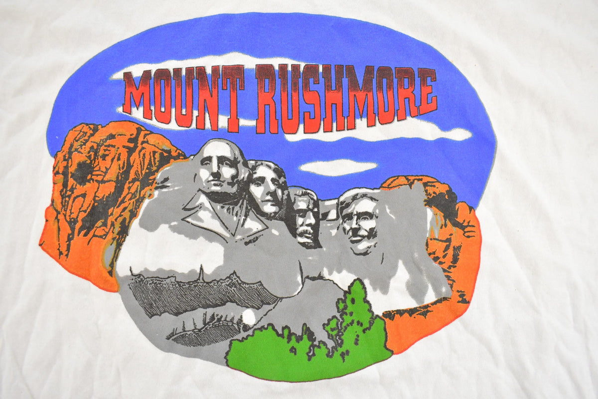Vintage 2000s Behind Mount Rushmore Double Sided Funny Parody Souvenir T-Shirt Men's XL