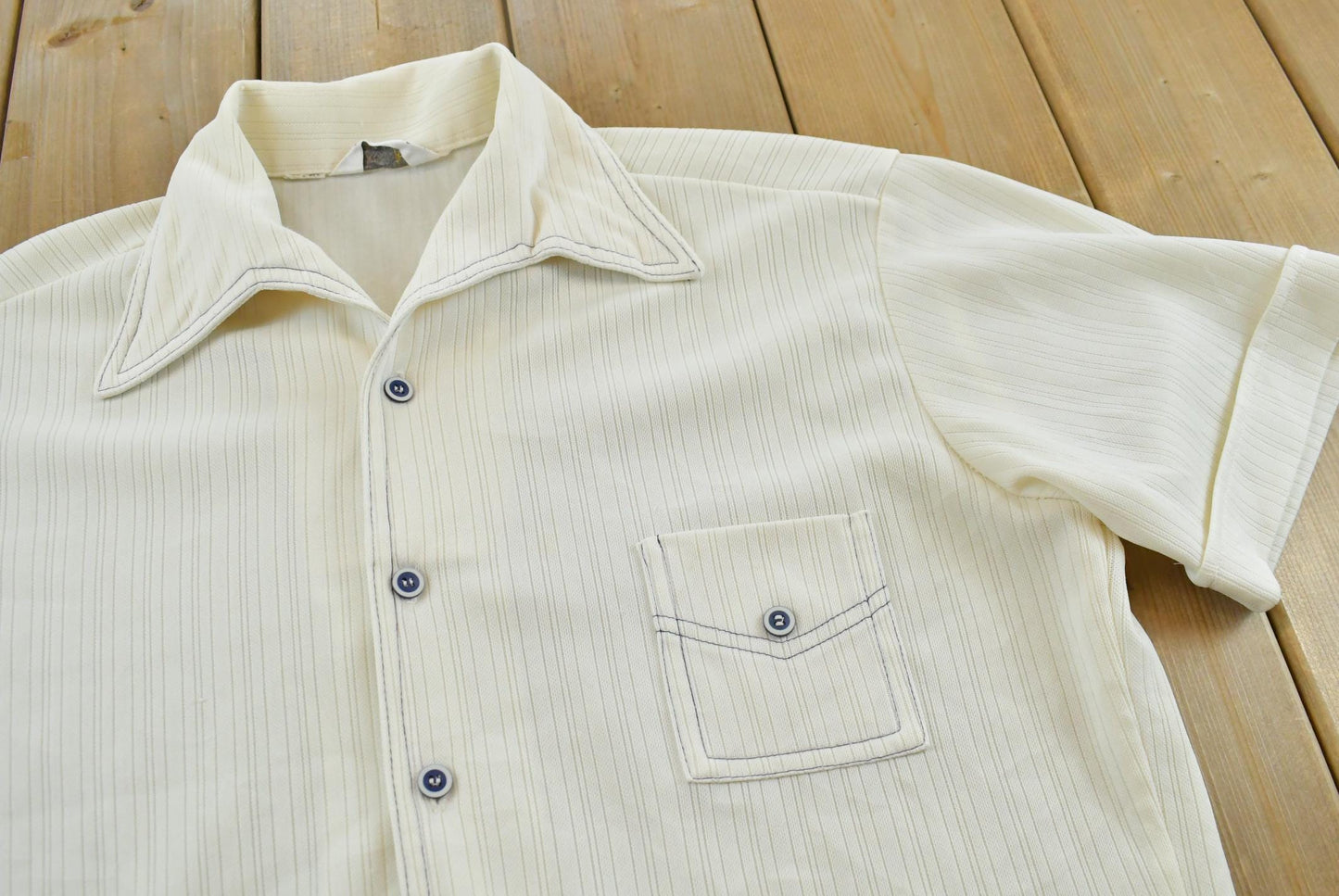 True Vintage 1970s Capri Short Sleeve Button Up Shirt Men's L