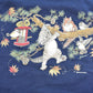 Vintage 1990s Morning Sun Cute Cat and Squirrel Graphic Crewneck Sweatshirt Women's L