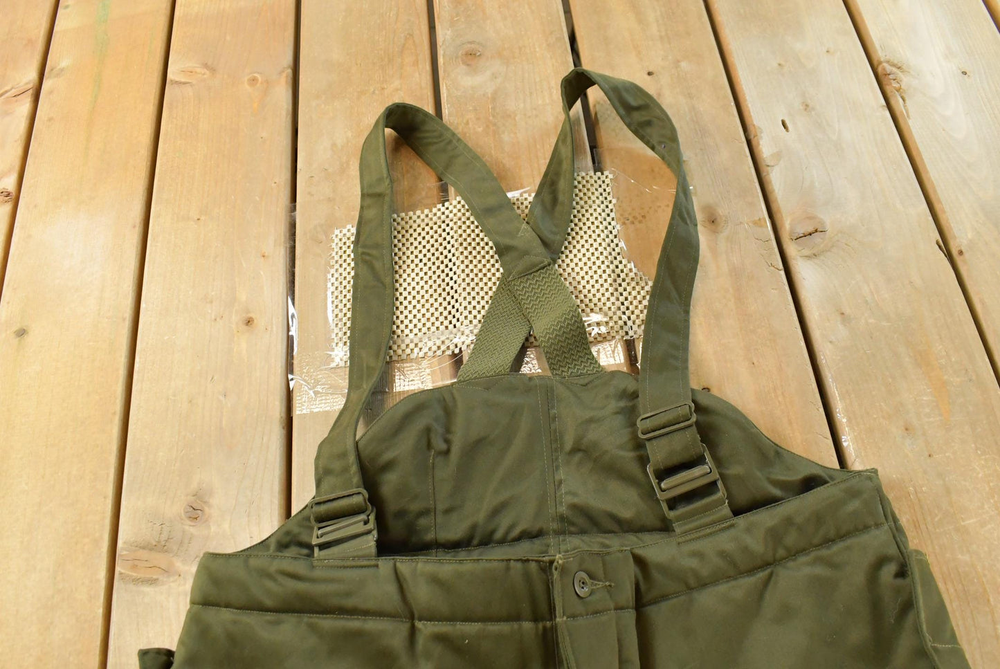 Vintage 1990s Military Olive Green Insulated Bib Cargo Overalls Men's 40 x 28.5