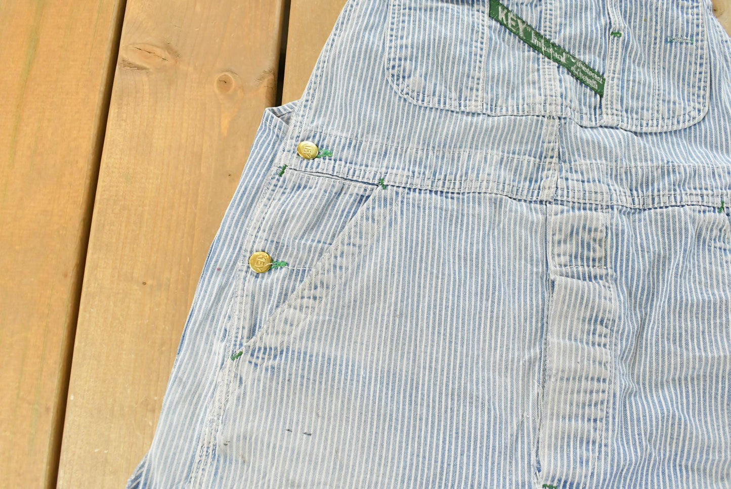 Vintage 1990s Key Imperial Striped Denim Overalls Men's 36 x 27