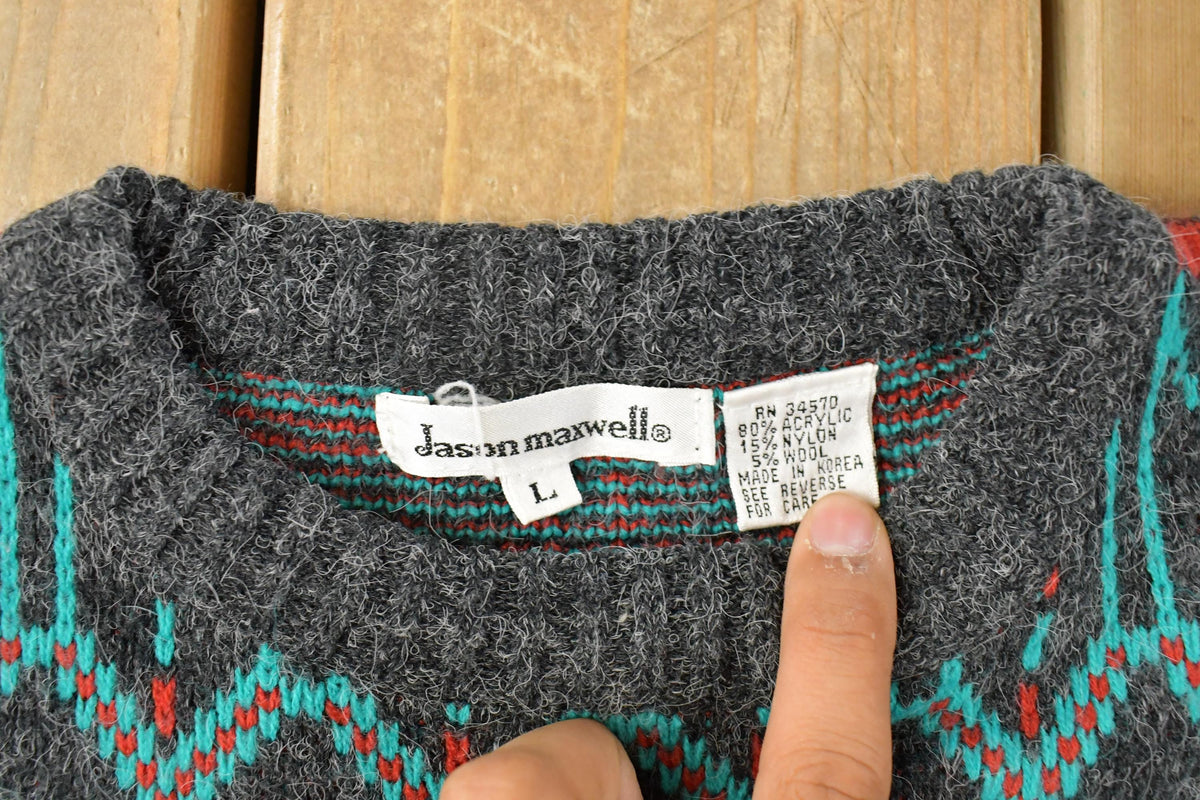 Vintage 1990s Jason Maxwell Knit Crewneck Sweater Women's L