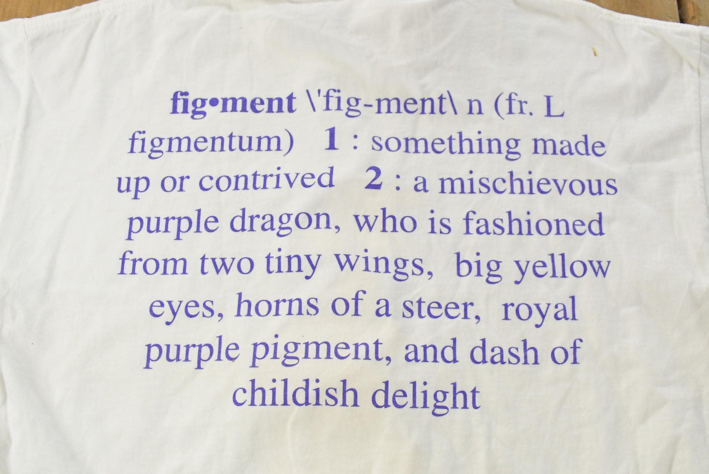 Vintage 1990s Figment Dragon Disney World Epcot Centre T-Shirt Men's M