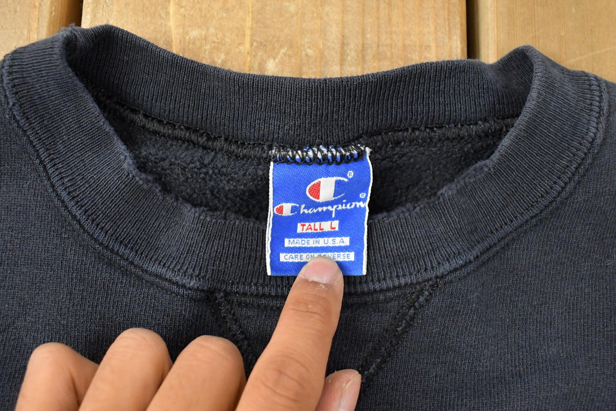 Vintage 1990s Champion Script Logo Crewneck Sweatshirt Men's Tall Large