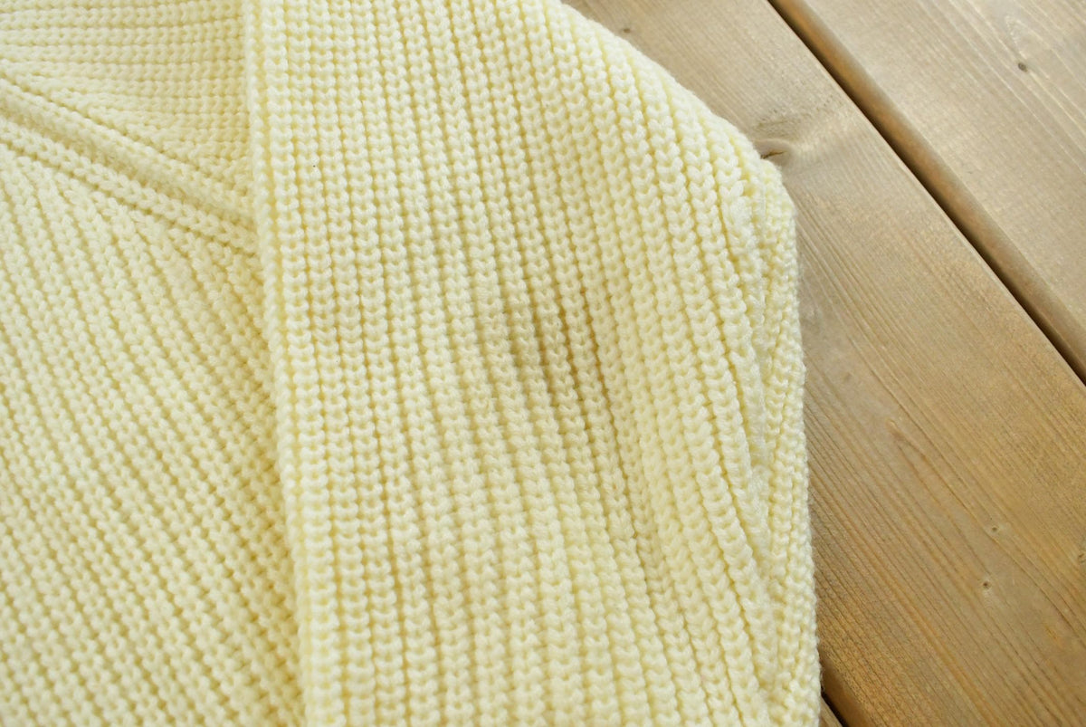 Vintage 1980s Damon Shawl Collar Acrylic Knit Button Up Cardigan Sweater Men's L