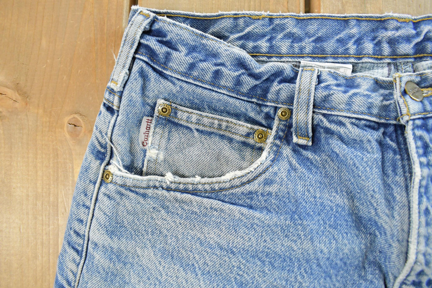 Vintage 1990s Carhartt Flannel Lined Denim Jeans Men's 32 x 32