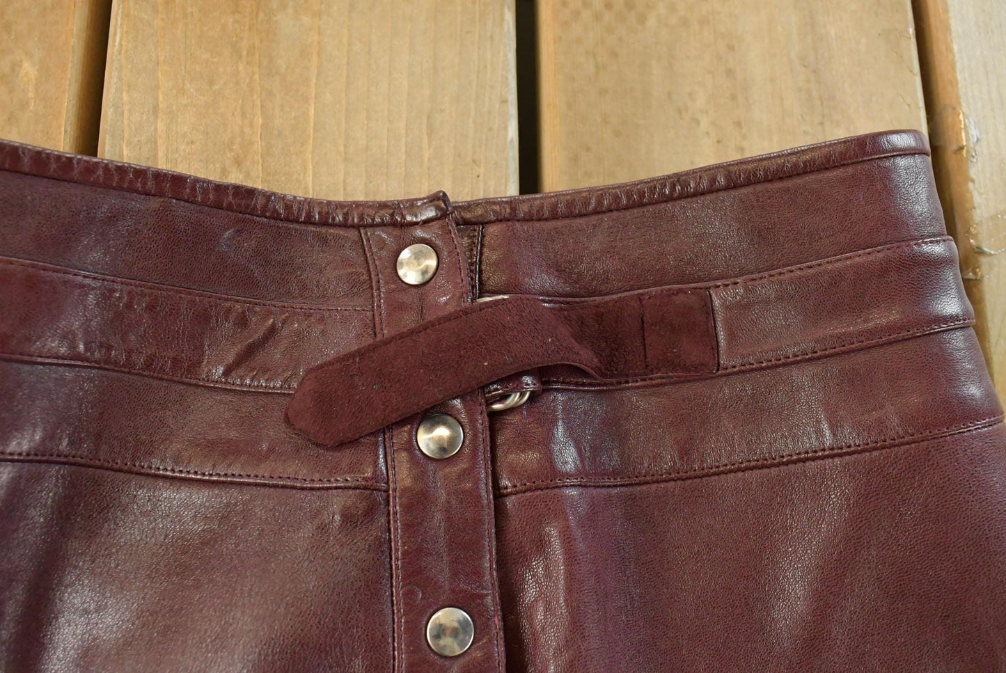 Vintage 1980s Zapata Leather Skirt Women's 26