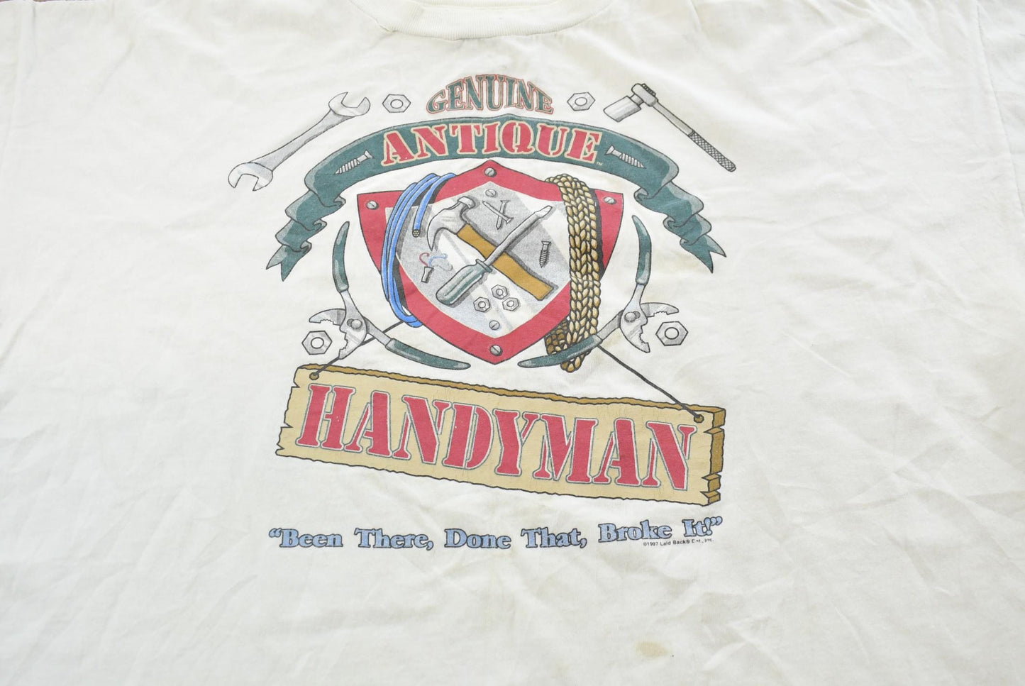 Vintage 1997 Antique Handyman Humorous T-shirt Mens M Men's 2XL