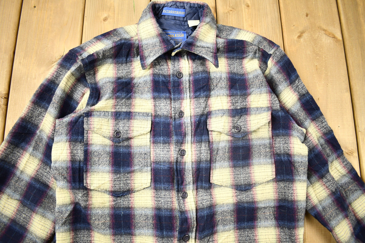 Vintage 1980s Pendleton Outdoorsman Plaid Button Up Shirt Men's Medium