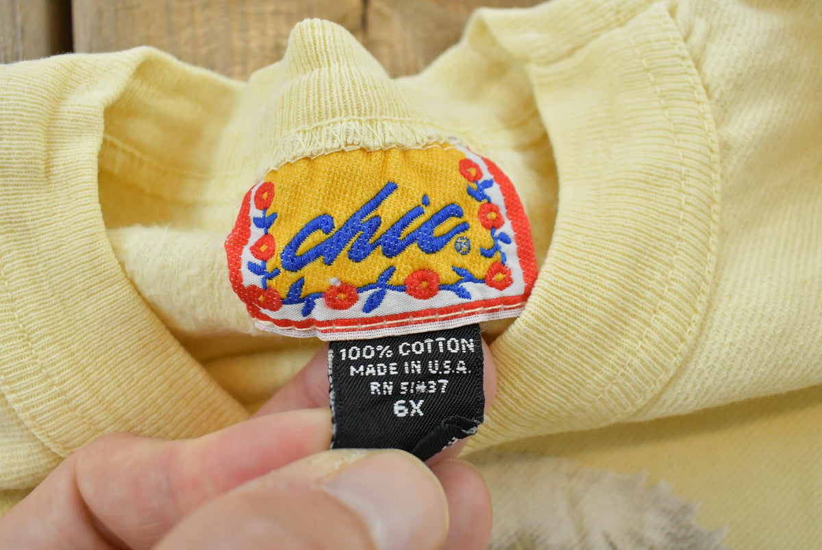 Vintage 1990s Chic Kitten Puppy Flower Basket Nature Crewneck Sweatshirt Youth XS