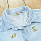 Vintage 1999 Warner Bros Looney Tunes Tweety Bird Embroidered Short Sleeve Denim Shirt Women's 3XL