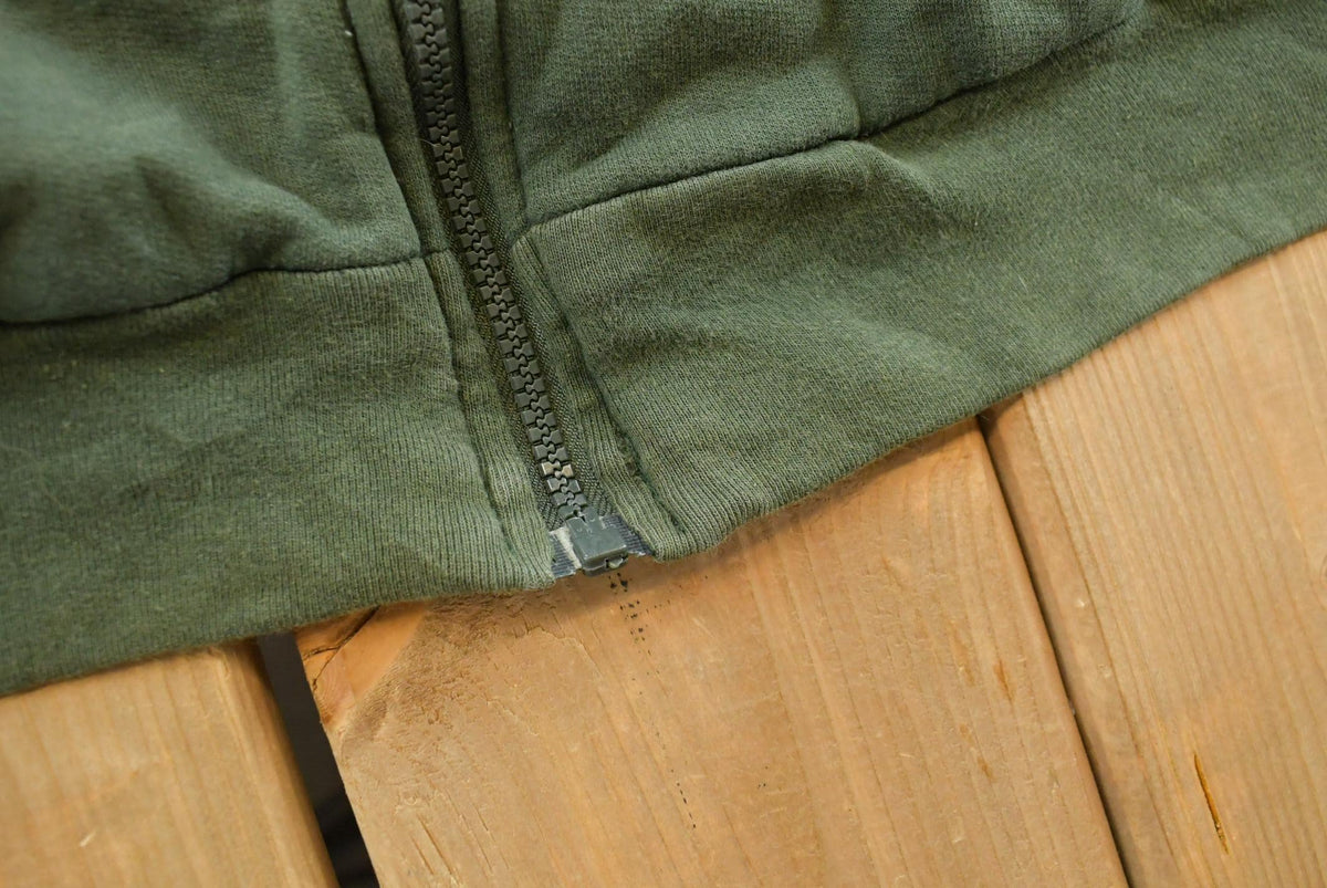 Vintage 2000s Faded BTC Green Thermal Lined Zip Up Hoodie Sweatshirt Men's XL