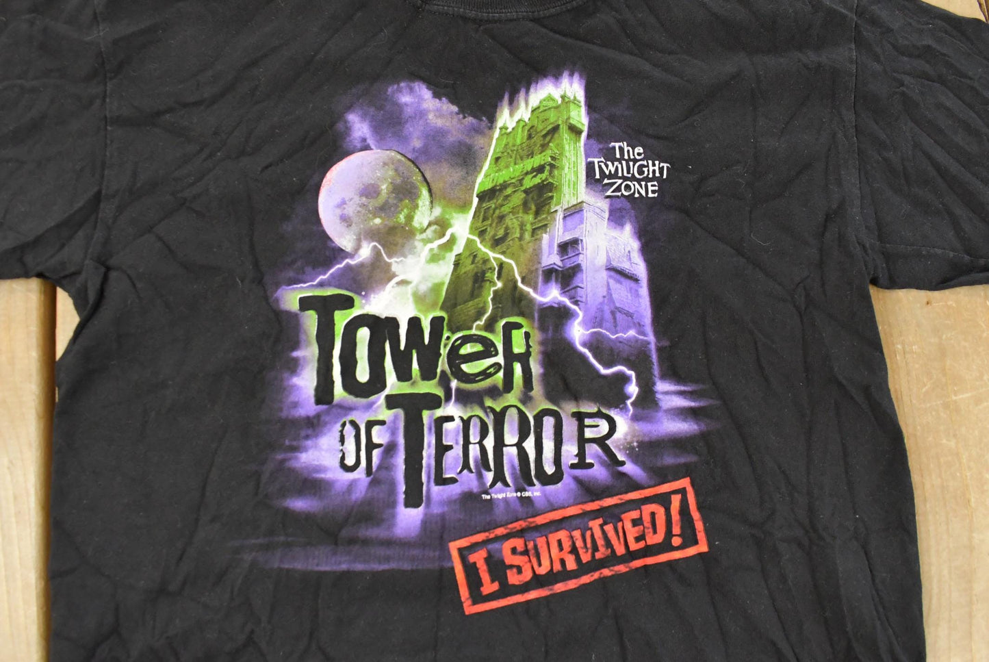 Vintage 1990s Walt Disney World The Twilight Zone Tower of Terror T-Shirt Youth L Men's Large