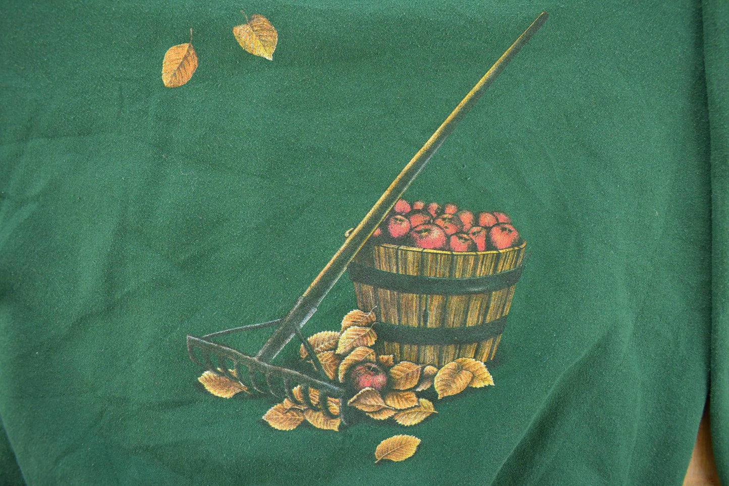 Vintage 1990s Autumn Apples Travel Souvenir Graphic Crewneck Sweatshirt Men's L
