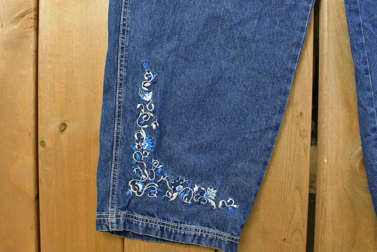 Vintage 1990s Revolt Floral Denim Overalls Men's 43 x 30