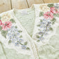 Vintage 1990s Marisa Christina Floral Embroidered Hand Knit Button Up Cardigan Sweater Women's XL